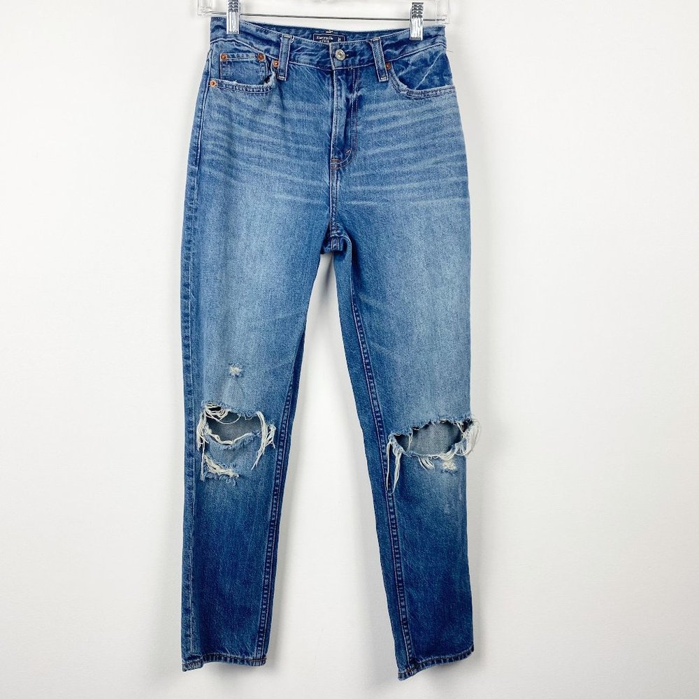ABERCROMBIE A&F Annie Girlfriend Distressed Jeans 00 24